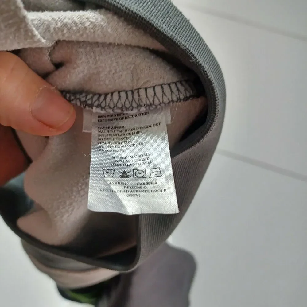 Nike Boys 18M Jacket Sweatshirt Grey Long Sleeve Pockets Embroidered‎ White Logo